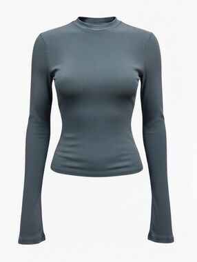 Skims Cotton Jersey Long Sleeve T SHIRT Top KYANITE Blue XSmall NWT